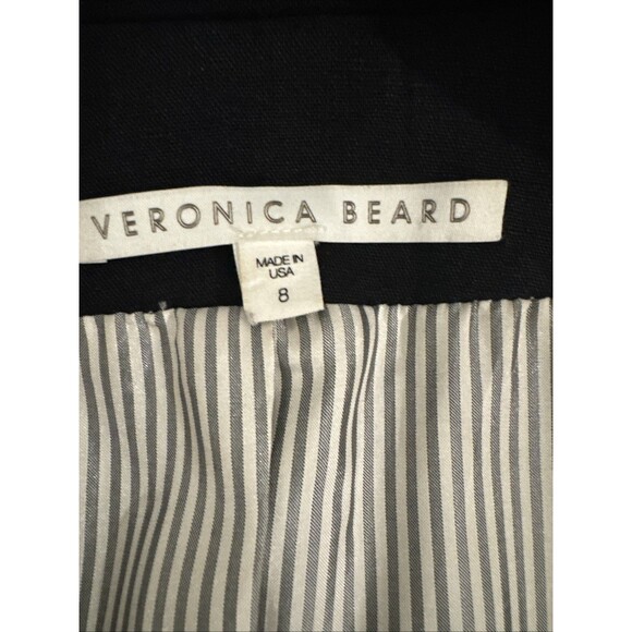 Veronica Beard Gaya Size 8 Linen Blend Dickey Jacket Blazer Black - Picture 6 of 15